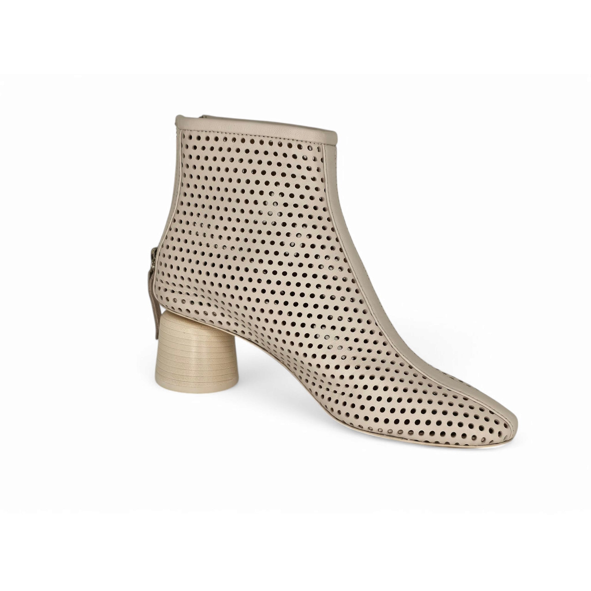 Halmanera Cream-White Summer Ankle Boots