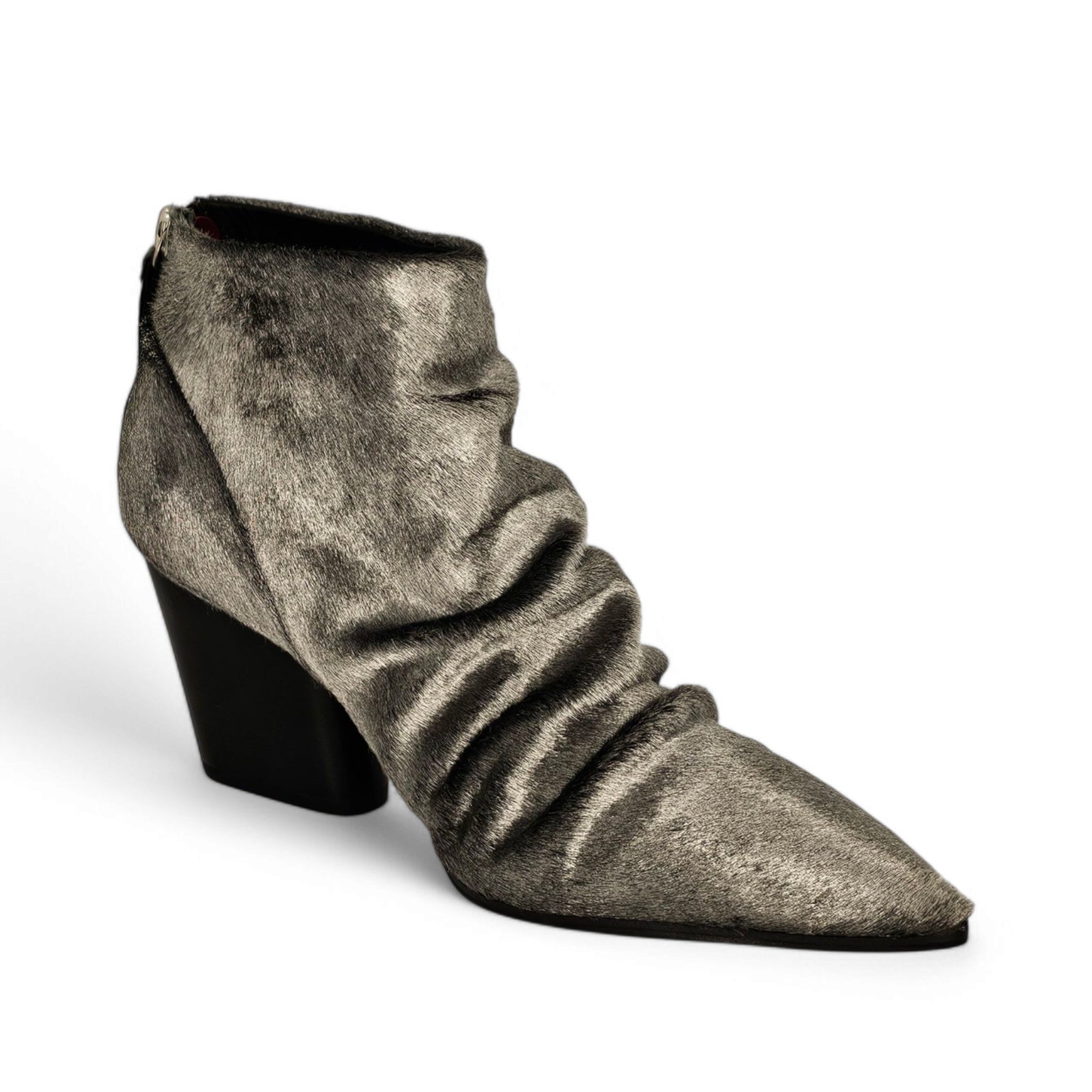 Halmanera Silver Calf Leather Ankle Boots