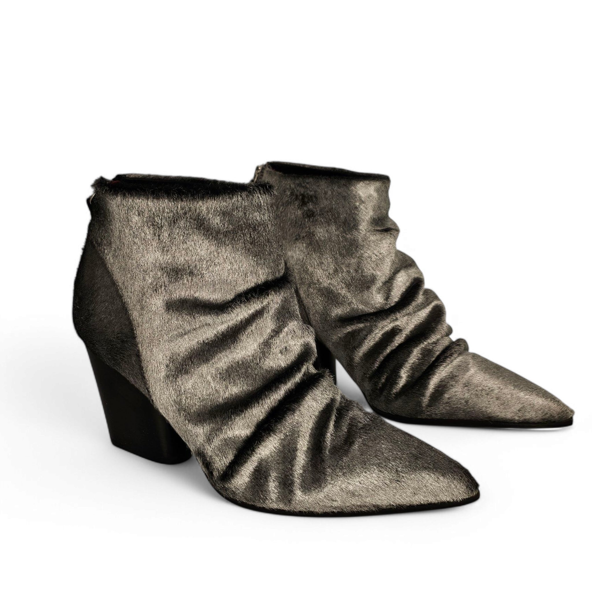 Halmanera Silver Calf Leather Ankle Boots