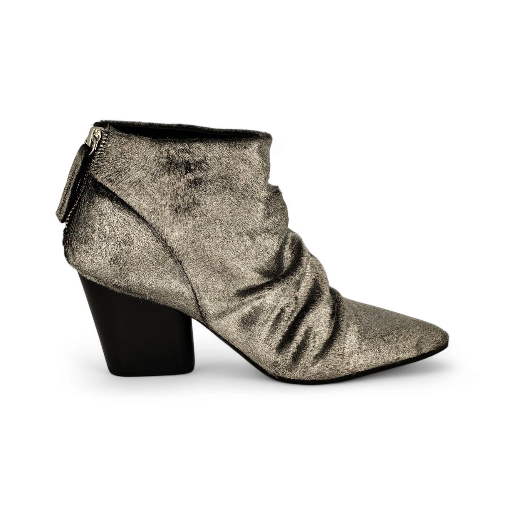 Halmanera Silver Calf Leather Ankle Boots