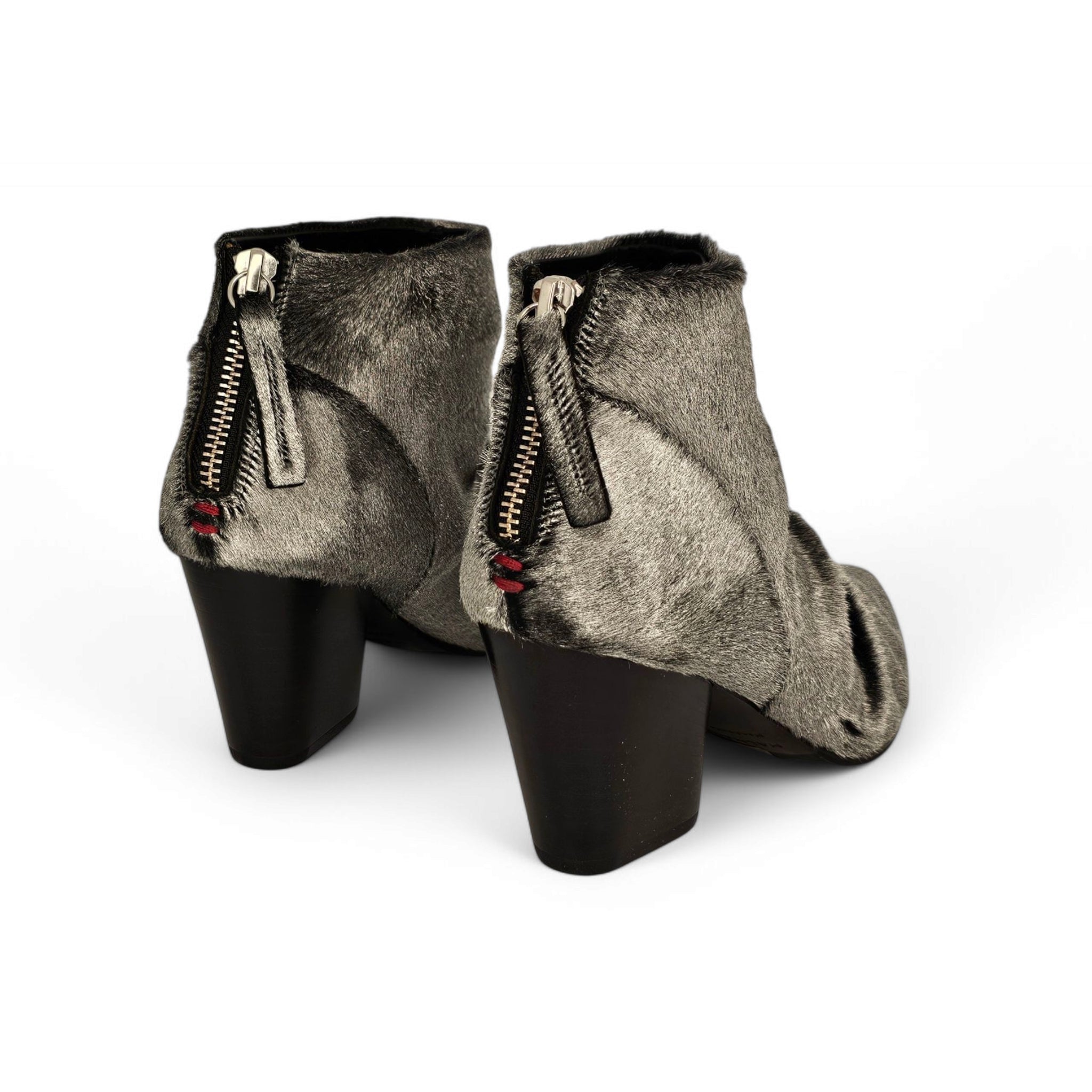 Halmanera Silver Calf Leather Ankle Boots