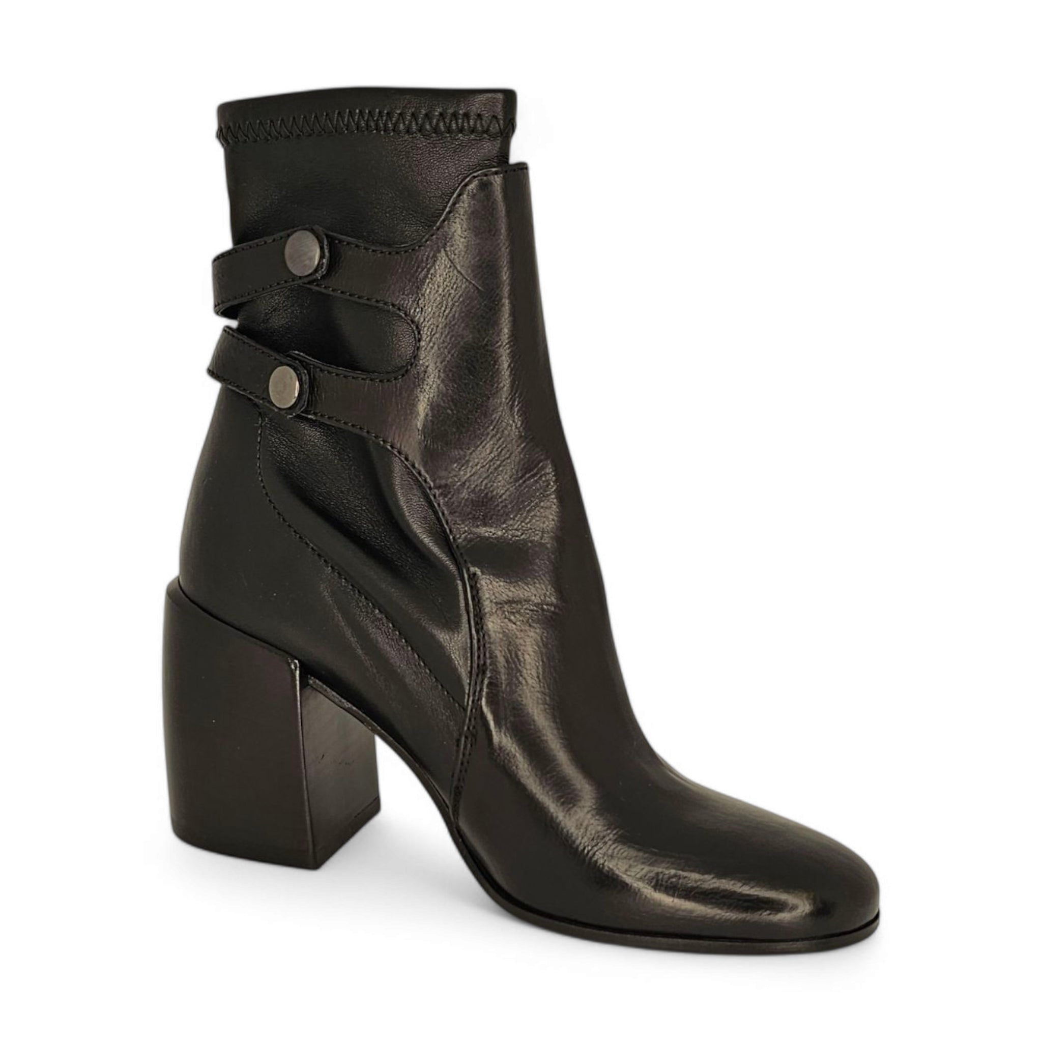 Fru.it Black Soft Leather Ankle Boots