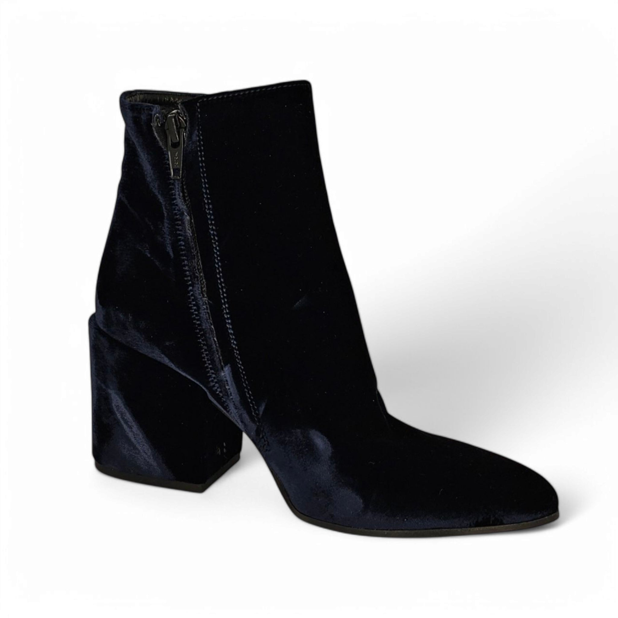 Fru.it Dark Blue Velvet Ankle Boots