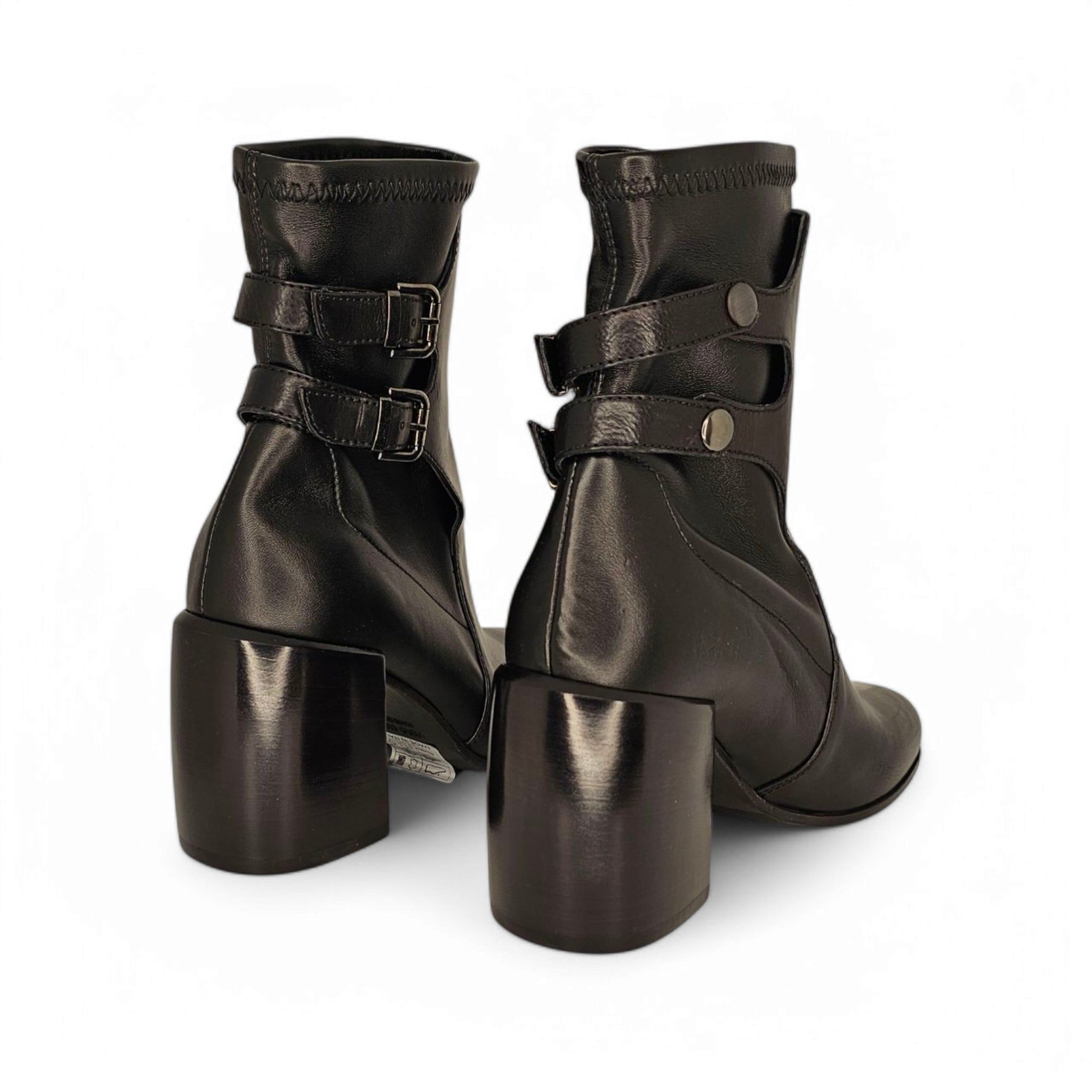 Fru.it Black Soft Leather Ankle Boots