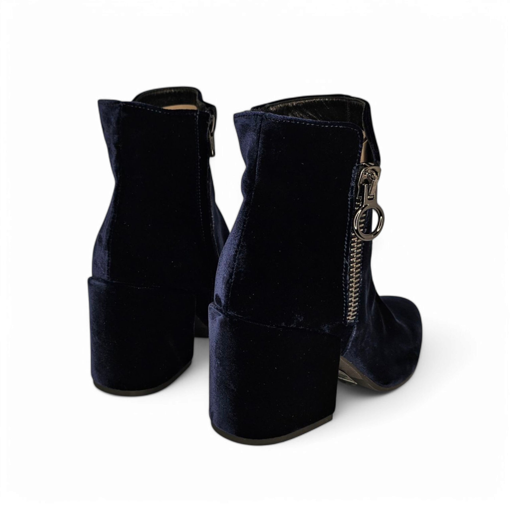 Fru.it Dark Blue Velvet Ankle Boots