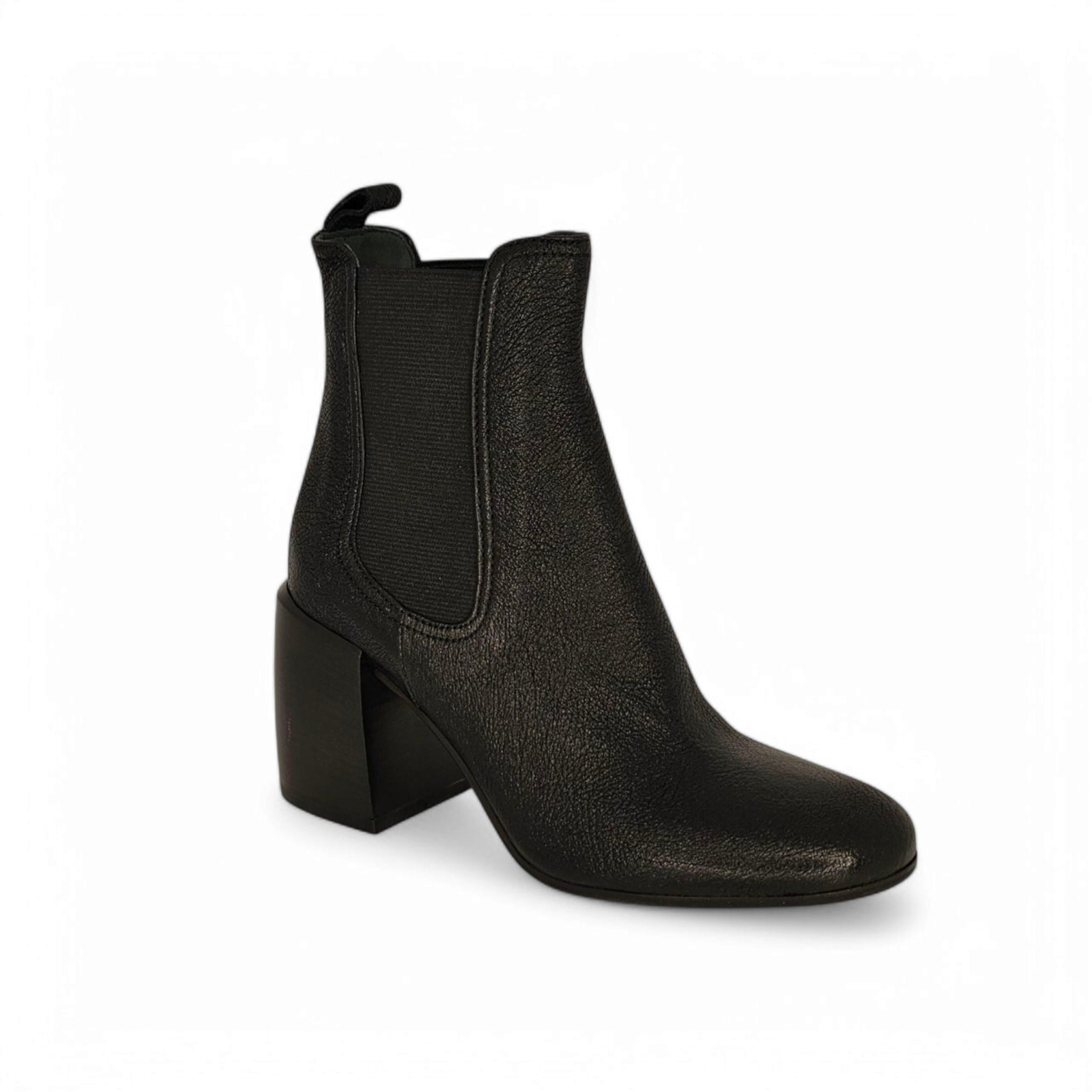 Fru.it Semi-Shiny Black Leather Ankle Boots